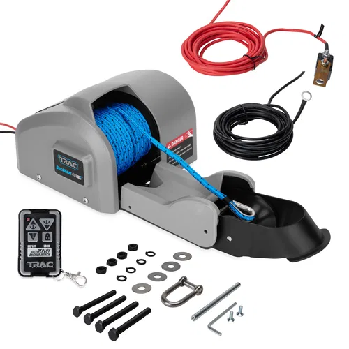 69005 – CAMCO Anchor Winch, Auto Deploy And Push Button Deploy 12 Volt DC Electric 40 Pound Maximum Anchor Capacity W...